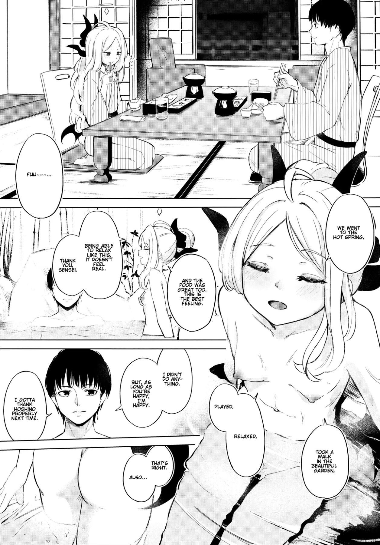 Hentai Manga Comic-Going to a steamy private outdoor hot spring with a clingy chairwoman-Read-7